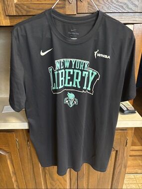 Nike Black New York Liberty Graphic Tee with Mint Accents